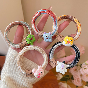 卡通可爱小怪兽头绳女儿童扎双马尾不勒发圈搞怪小皮套橡皮筋头绳