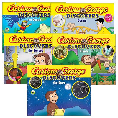 英文原版 Curious George Discovers 好奇猴乔治科普故事系列5册 Science Storybook 海洋 细菌 英文版 进口英语原版书籍