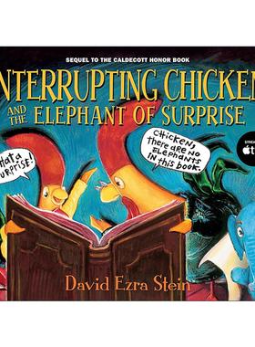 英文原版 Interrupting Chicken and the Elephant of Surprise 爱打岔的小鸡和没想到的大象 儿童精装绘本 凯迪克奖得主 英文版