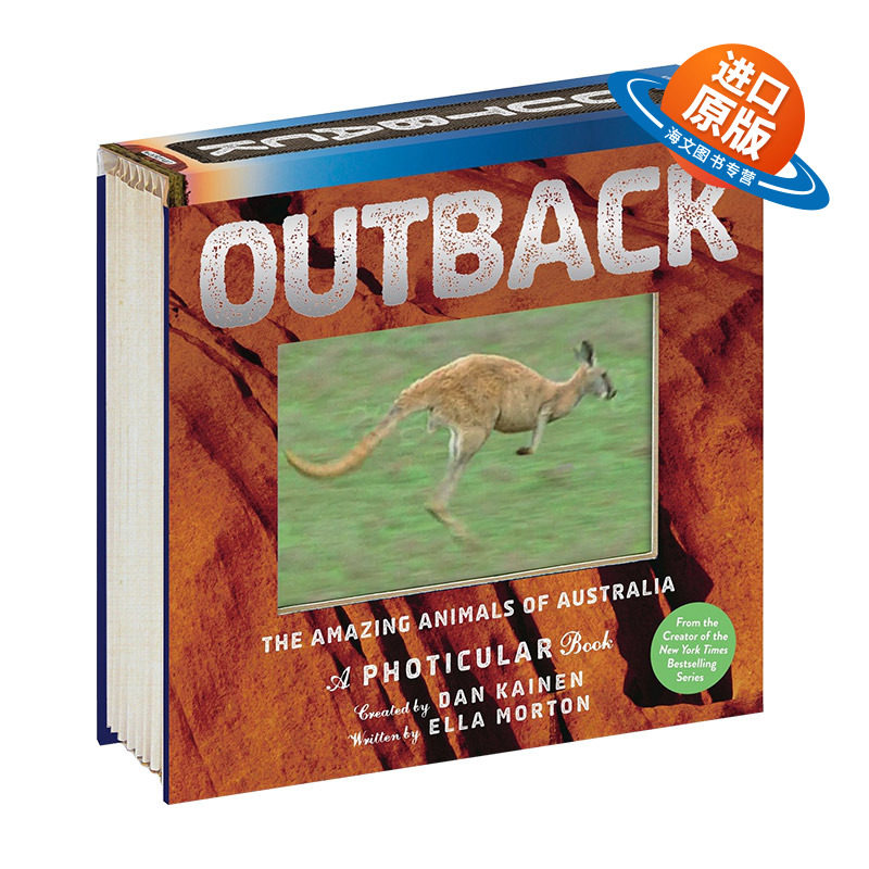 英文原版绘本 Outback The Amazing Animals of Australia 光与影视觉书 3D动画翻翻书 澳洲动物 精装 英文版 进口英语原版书籍