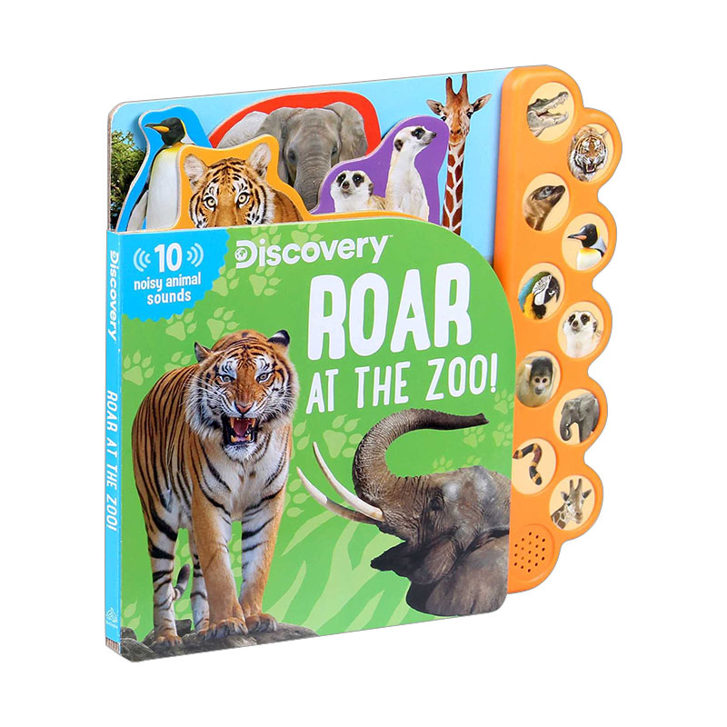 英文原版绘本 Discovery Roar at the Zoo 动物园里的10种声音 发声书 英文版 进口英语原版书籍