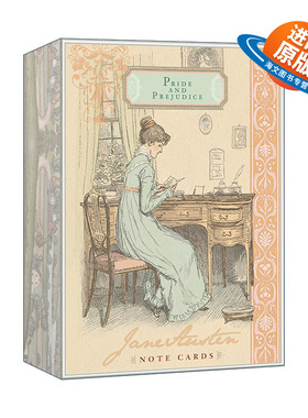 英文原版 Jane Austen Notecards Pride and Prejudice 简·奥斯汀笔记卡 傲慢与偏见 精美插图设计 礼物 英文版 进口英语原版书籍