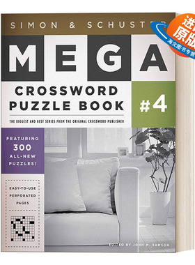 英文原版 Simon & Schuster Mega Crossword Puzzle Book #4 西蒙与舒斯特超级纵横字谜书4 英文版 进口英语原版书籍