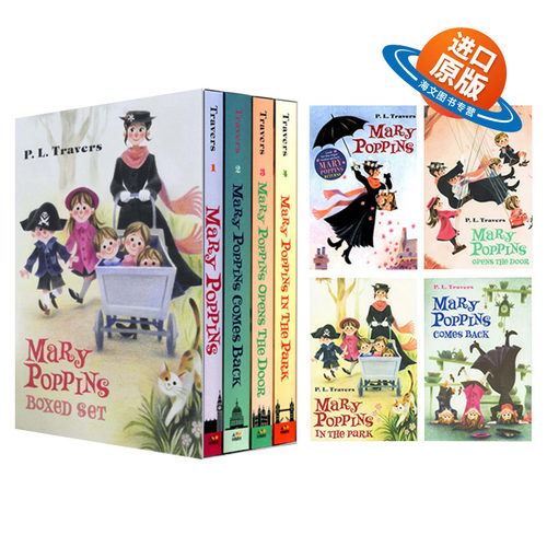 随风而来的玛丽阿姨4册 英文原版 Mary Poppins Boxed Set 经典儿童文学桥梁章节小说 欢乐满人间 英文版 进口英语书籍