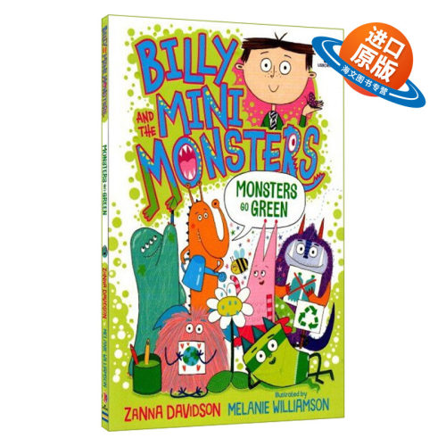 英文原版Billy and the Mini Monsters Monsters Go Green比利和迷你怪兽们 践行环保回收的怪兽 全彩儿童幽默桥梁章节书 正版进口