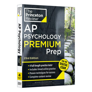 英文原版 Princeton Review AP Psychology Premium Prep 普林斯顿评论AP心理学 增值版 含线上题库 2026 第23版进口英语原版书籍