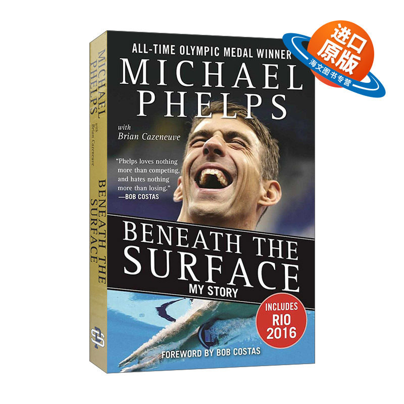 英文原版 Beneath the Surface 菲尔普斯自传 英文版 进口英语原版书籍