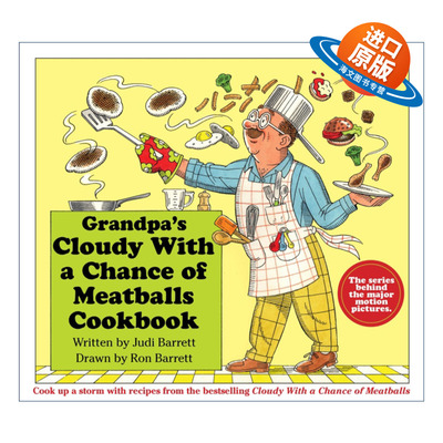 英文原版 Grandpa's Cloudy With a Chance of Meatballs Cookbook 爷爷的阴天有时下肉丸食谱书 全彩插图 英文版 进口英语书籍