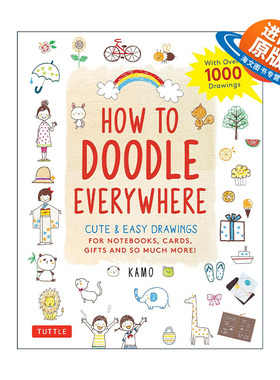 英文原版 How to Doodle Everywhere 如何到处涂鸦 儿童可爱卡通绘画技巧指南 Kamo 英文版 进口英语原版书籍