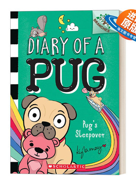 英文原版 Diary of a Pug 6 Pug's Sleepover 哈巴狗狗日记6 学乐大树系列初级章节书 英文版 进口英语原版书籍