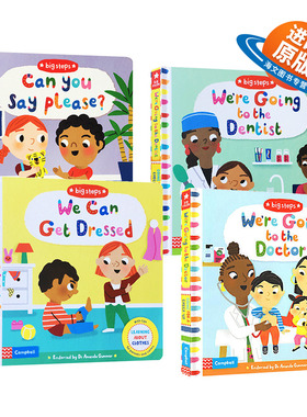 Big Steps系列 幼儿生活经历习惯养成情商教育 4册 英文原版绘本 Can You Say Please 礼貌礼仪 行为养成 儿童启蒙早教翻翻纸板书