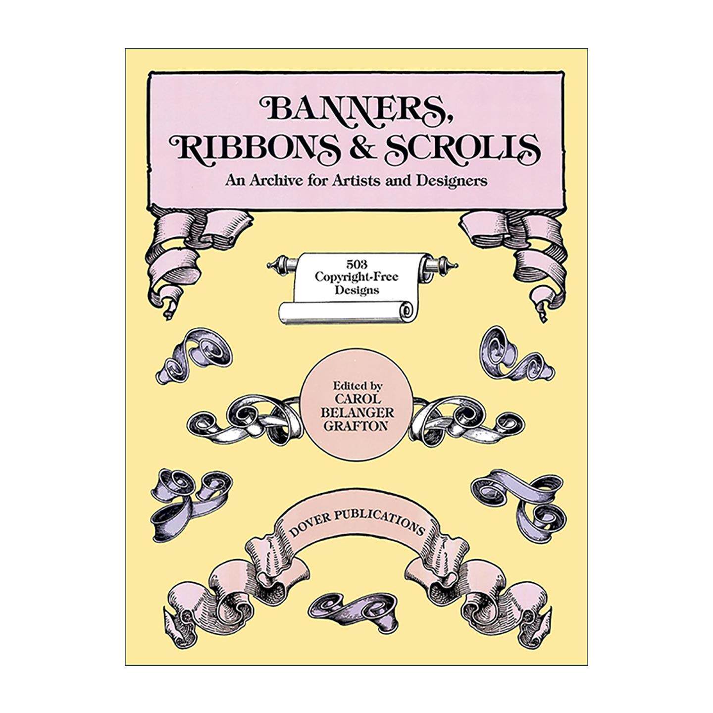 英文原版 Banners Ribbons and Scrolls 横幅 丝带与卷轴 艺术装饰设计图案素材集 英文版 进口英语原版书籍