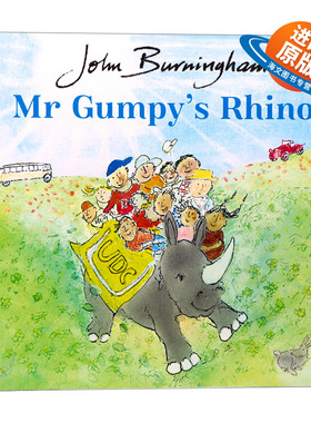 英文原版 Mr Gumpy's Rhino 甘伯伯的犀牛 约翰·伯明翰绘本 和甘伯伯去游河作者 英文版 进口英语原版书籍