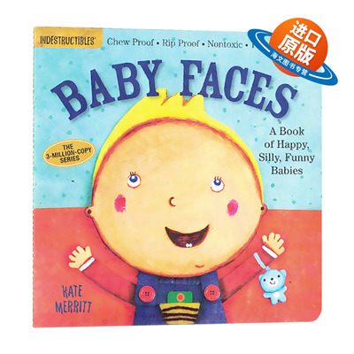 娃娃脸 咬咬书 英文原版绘本 Indestructibles Baby Faces 防水无毒可咬婴幼儿玩具书 英文版进口原版英语书籍儿童外文书