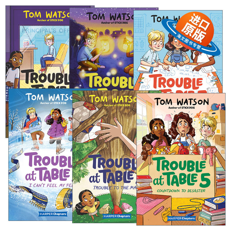 英文原版 Trouble at Table 5 麻烦小分队系列6册套装 儿童文学故事书初级章节书桥梁书 英文版 进口英语原版书籍