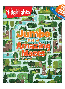 英文原版 Jumbo Book of Amazing Mazes Highlights Jumbo Books & Pads 神奇迷宫巨型书 密码 谜题 亮点儿童益智游戏活动书