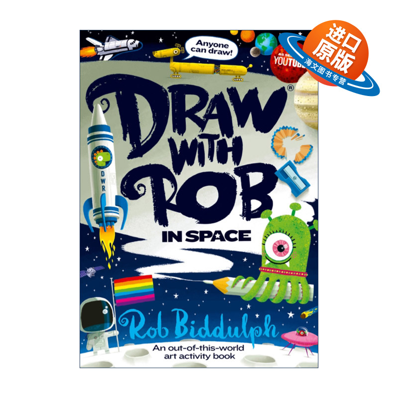 英文原版 Draw With Rob Space 和罗伯比达尔夫一起学画太空 英文版 进口英语原版书籍