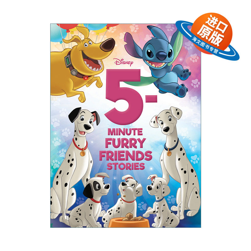 英文原版 5-Minute Disney Furry Friends Stories 5分钟迪士尼12个故事合辑 英语启蒙儿童睡前经典童话寓言故事书 英文版 进口书