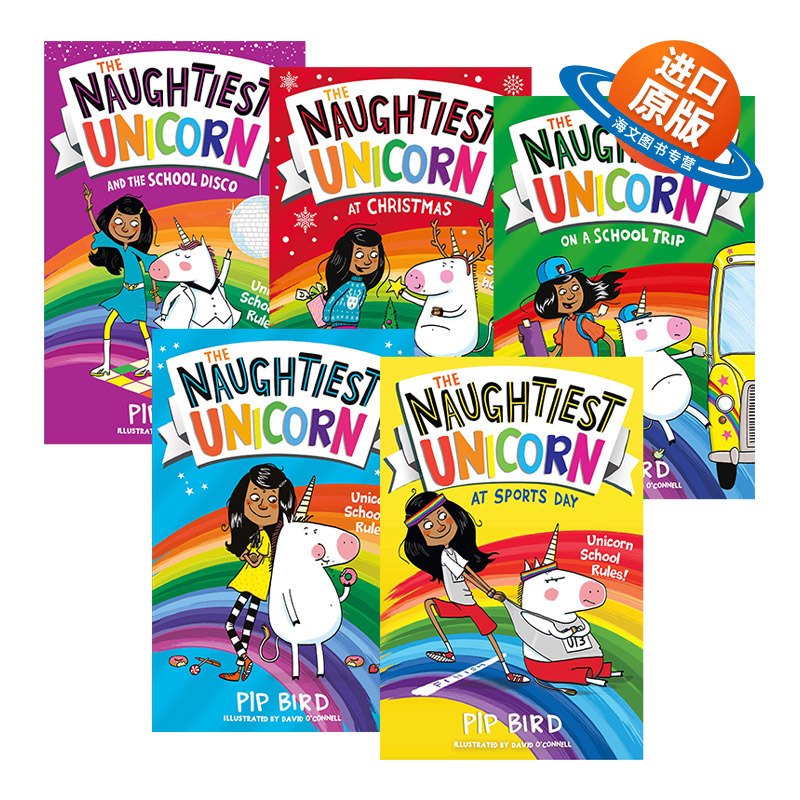 淘气的独角兽系列5册 英文原版 The Naughtiest Unicorn 儿童幽默搞笑故事书 章节书 英文版进口儿童校园漫画文学小说 Pip Bird
