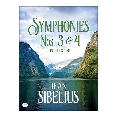 英文原版 Symphonies Nos.3 and 4 in Full Score 第3 4号交响曲全谱 让·西贝柳斯 英文版 进口英语原版书籍