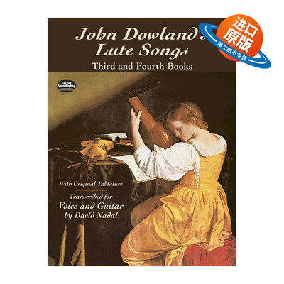 英文原版 John Dowland's Lute Songs 约翰·道兰德鲁特琴曲作品集 3-4册原始乐谱 琵琶 John Dowland 英文版 进口英语原版书籍