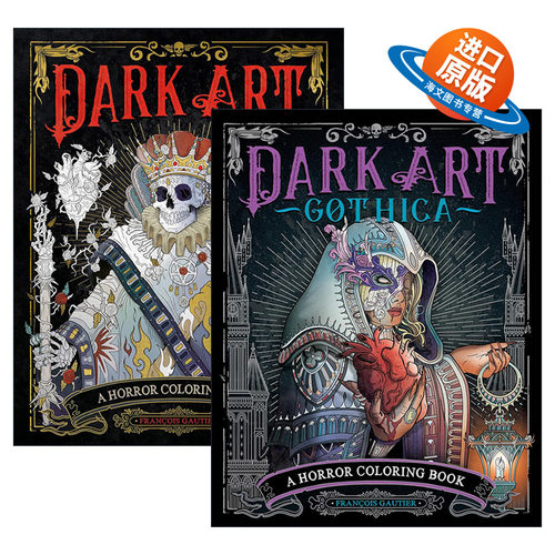 英文原版 Dark Art涂色书系列 2册套装 英文版 进口英语原版书籍