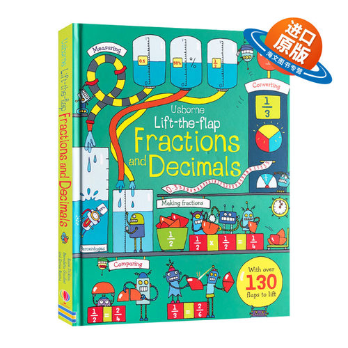 分数和小数翻翻书 英文原版绘本 Lift The Flap Fractions and Decimals 尤斯伯恩 儿童早教数学知识科普学习书籍 英文版进口书