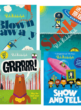 罗伯比达尔夫4册 英文原版 Rob Biddulph Sunk Grrrrr 船沉了 嗷嗷嗷 吹跑啦 只想告诉你的童谣故事 英文版进口儿童英语图画书