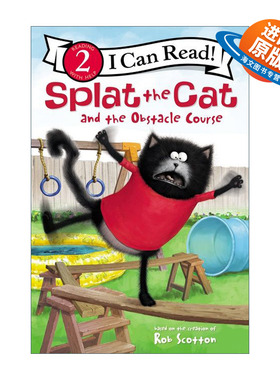 英文原版 I Can Read 2 Splat the Cat and the Obstacle Course 啪嗒猫系列分级读物 英文版 进口英语原版书籍