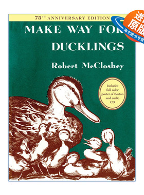 英文原版绘本 Make Way for Ducklings 让路给小鸭子 75周年纪念精装收藏版 凯迪克金奖 Robert McCloskey 英文版 进口英语原版书