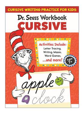 英文原版 Dr. Seuss Cursive Workbook 苏斯博士连笔手写体练习册 儿童书法初学者指南 控笔 英文版 进口英语原版书籍
