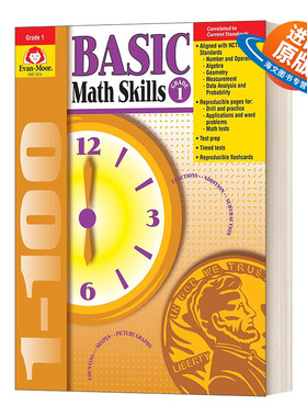 英文原版 Basic Math Skills Grade 1 基础练习系列 数学技能 一年级 英文版 进口英语原版书籍儿童外文书