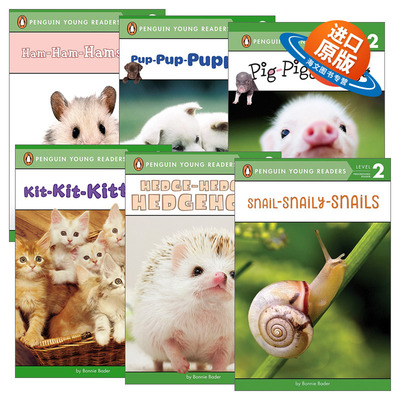 英文原版 Penguin Young Readers  Level 2 企鹅青少分级阅读2级读物 动物主题 6册 小蜗牛 小狗 小猪 小仓鼠 英文版 进口英语书籍