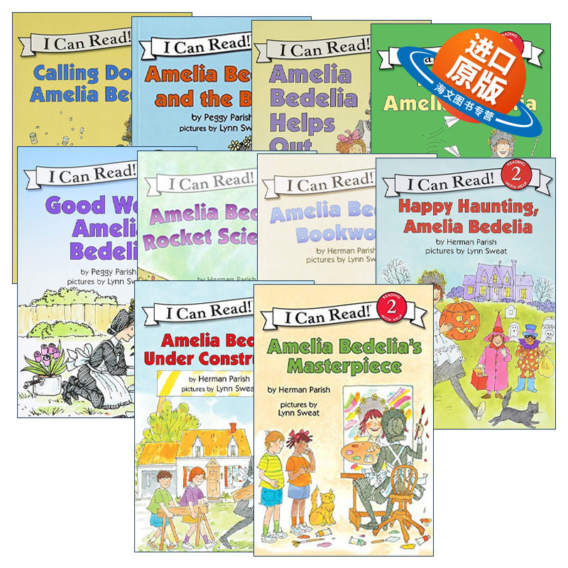 英文原版绘本 I Can Read Level 2 Amelia Bedelia 糊涂女佣第二阶段10册 阿米莉亚 汪培珽推荐 英文版 进口英语原版书籍