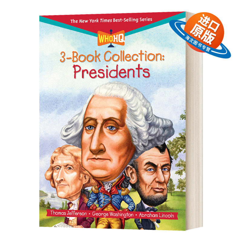 英文原版 Who Was Presidents 名人传记总统绘本3册 Who Is系列 乔治华盛顿托马斯杰斐逊亚伯拉罕林肯 英文版 进口英语原版书籍 - 实物图