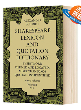 莎士比亚词典2 英文原版 Shakespeare Lexicon and Quotation Dictionary Vol 2 英文版进口原版英语书籍