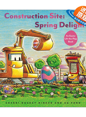 英文原版 Construction Site Spring Delight 建筑工地  春日喜悦  复活节  纸板翻翻书 英文版 进口英语原版书籍