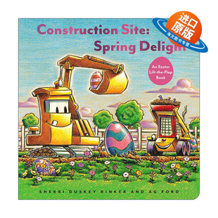 英文原版 Construction Site Spring Delight 建筑工地  春日喜悦  复活节  纸板翻翻书 英文版 进口英语原版书籍