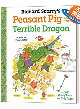 英文原版 Richard Scarry s Peasant Pig and the Terrible Dragon 理查德 斯凯瑞 猪与龙的故事 英文版 进口英语原版书籍