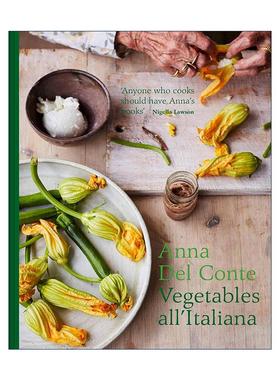 英文原版 Vegetables All'Italiana 让蔬菜大放异彩 安娜德尔孔蒂的意大利食谱 精装 英文版 进口英语原版书籍