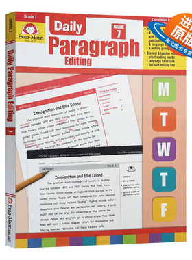 英文原版 Daily Paragraph Editing Grade 7 TE 每日练习系列 段落编辑 七年级 完整版 英文版 进口英语原版书籍