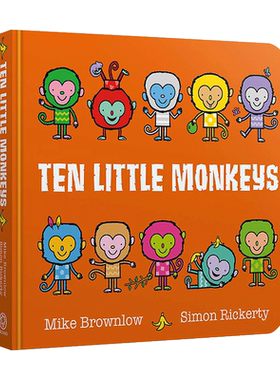 英文原版 Ten Little Monkeys 十只小猴子 纸板书 英文版 进口英语原版书籍儿童外文书