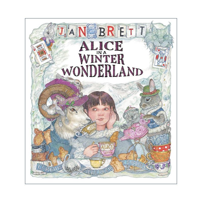 英文原版 Alice in a Winter Wonderland 爱丽斯梦游冬日仙境 儿童经典文学精装绘本 乌龟莫茜作者简·布雷特 进口英语原版书籍