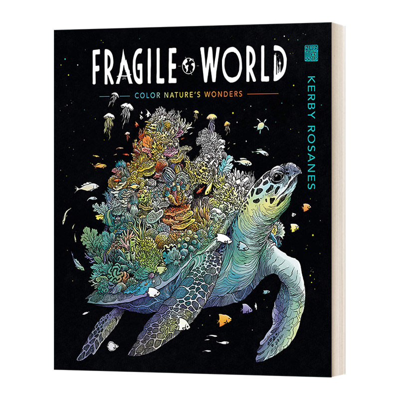 英文原版 fragile world 脆弱的世界 填色寻物 kerby rosanes 绘本