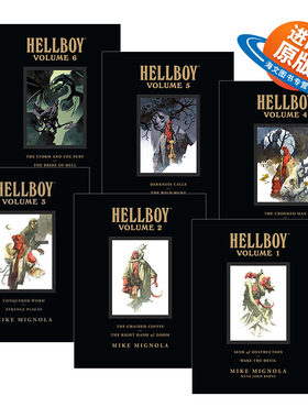 英文原版 Hellboy Library Edition Volume 1-6 地狱男爵卷1-6册 精装馆藏版 地狱小子 Mike Mignola 英文版 进口英语原版书籍