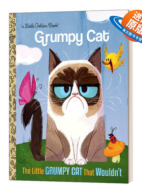 英文原版 The Little Grumpy Cat that Wouldn't Grumpy Cat Little Golden Book 不愿去的小不爽猫 兰登书屋精装小金书 英文版 进