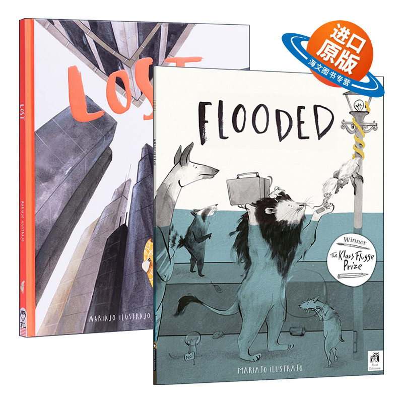 英文原版 Flooded/Lost 儿童动物绘本2册 西班牙插画师Mariajo Ilustrajo 英文版 进口英语原版书籍