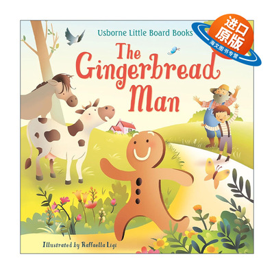 英文原版 Usborne Little Board Books The Gingerbread Man 姜饼人 尤斯伯恩儿童经典故事纸板书 英文版 进口英语原版书籍