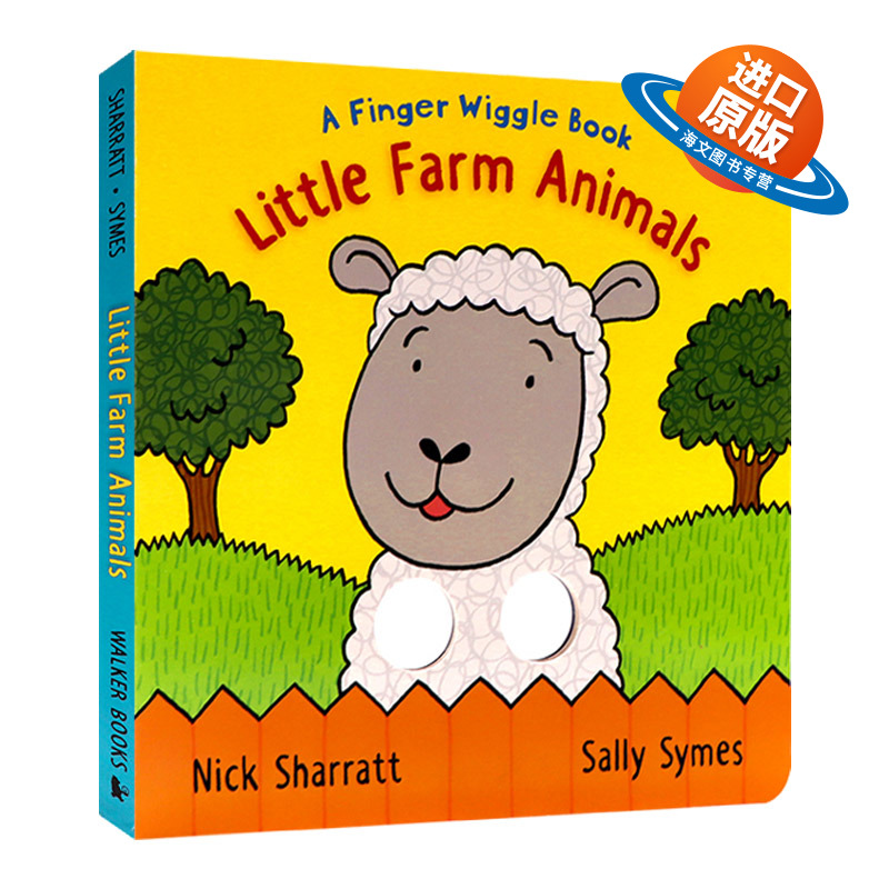 英文原版 Little Farm Animals A Finger Wiggle Book 农场动物 纸板洞洞 手指游戏书 英文版 进口英语原版书籍