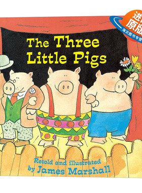 英文原版 The Three Little Pigs 三只小猪 名家James Marshall 凯迪克大奖作品金凤花 4-8岁经典文学儿童绘本 英文版 进口书籍